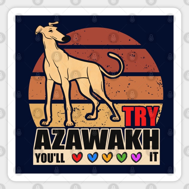 Azawakh Dog Retro Magnet by Deep Box